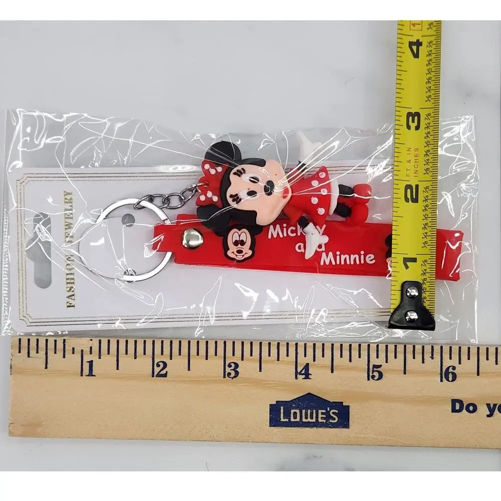 Disney's Minnie Mouse 3D Figure Keychain & Strap Bag Charm PVC Silicone Red